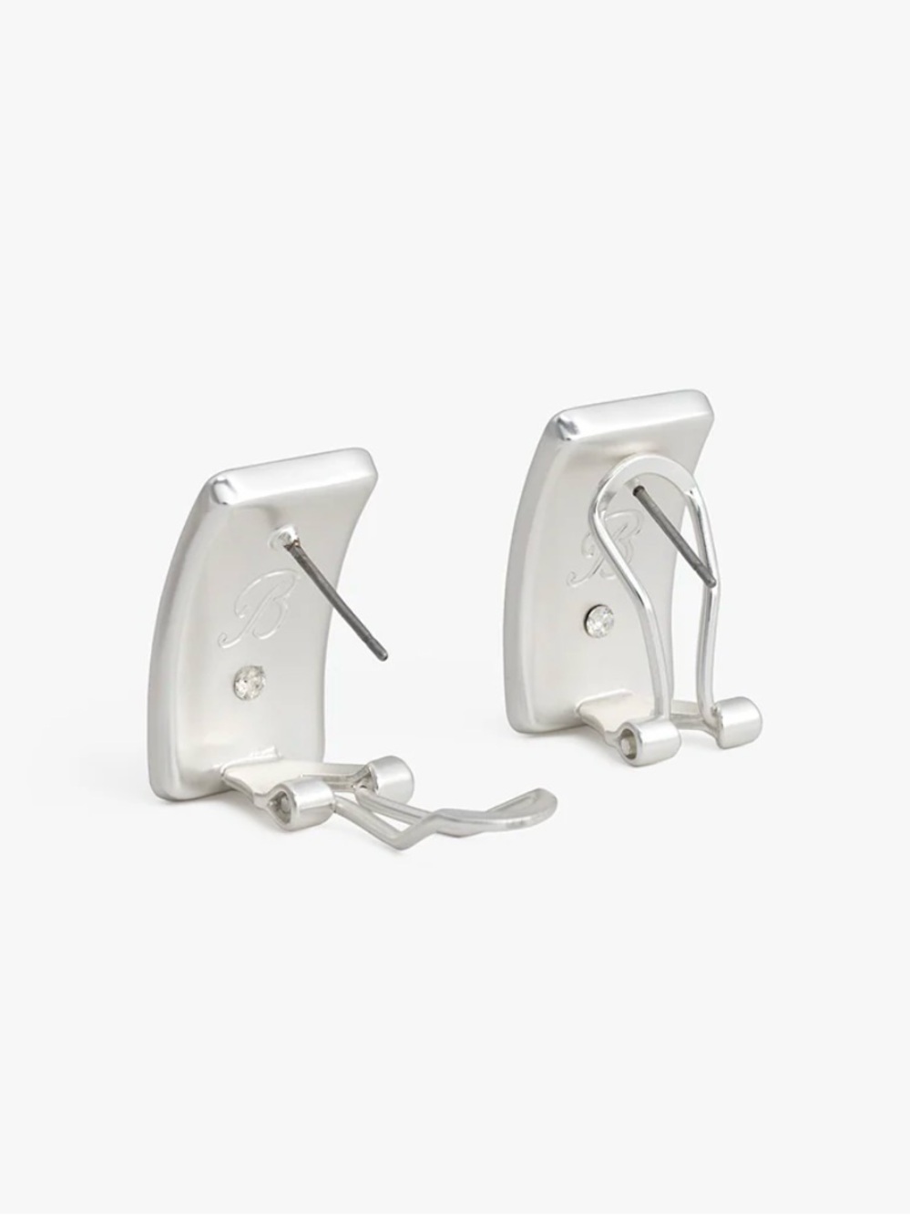 Brackish Blackwood Village Guinea Feathers Silver Rectangular Stud Earrings - Picture 4 of 17